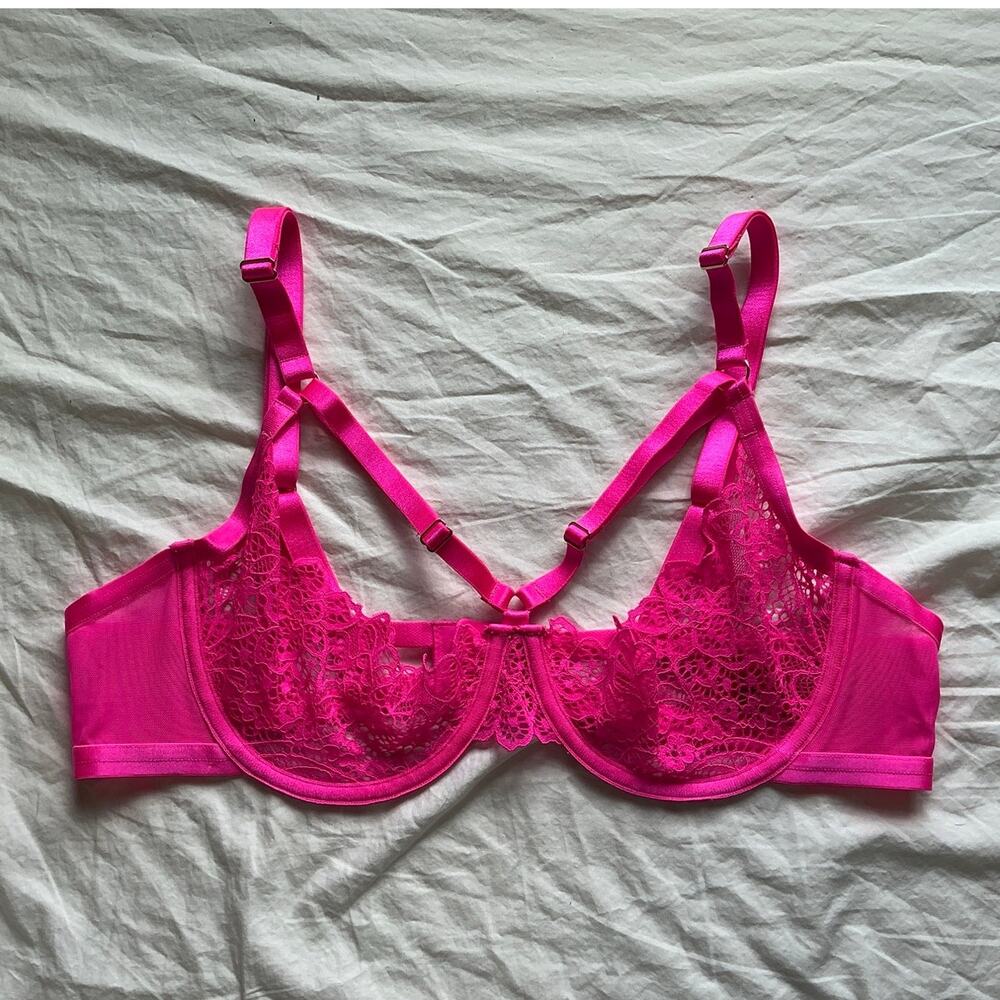 NWOT Dita Von Teese Madame XXX Quarter Cup Bra XL Hot Pink